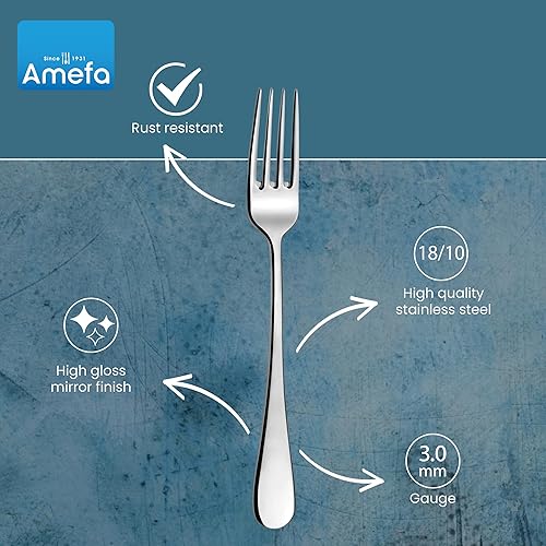 Miniatura 3 de Amefa Venus - Juego de cubiertos de acero inoxidable 1810 de 20 piezas, acabado de espejo de alto brillo, juego de cubiertos de servicio para 4,