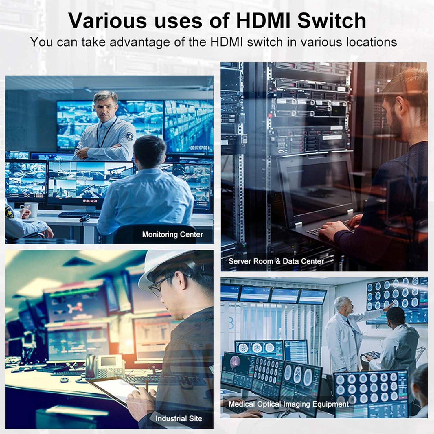 TESmart 8×1 HDMI Switch 8 in 1 Out 4K@30Hz HDCP 1.4 with 19-inch Rack-Ears | RS-232 / LAN Control | IR Remote Control and Auto Switch | Auto Scan Time Interval - Black : Everything Else