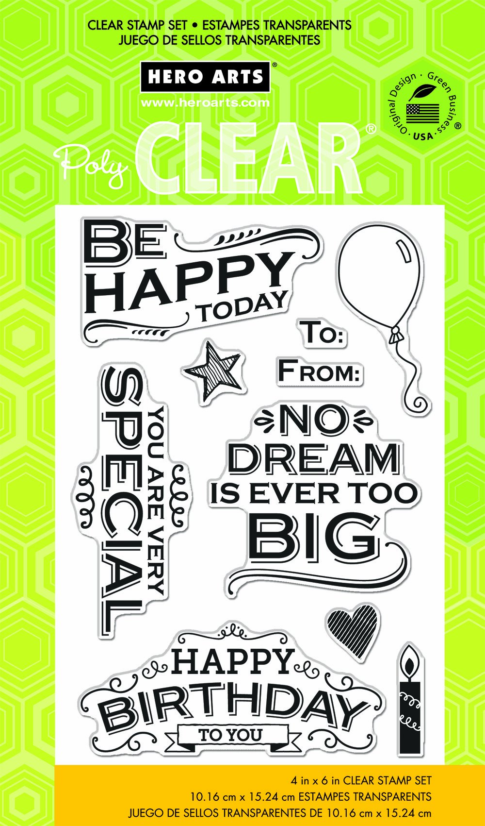 Hero Arts Clear Stamps 10 x 15 cm Sheet-Be Happy Today