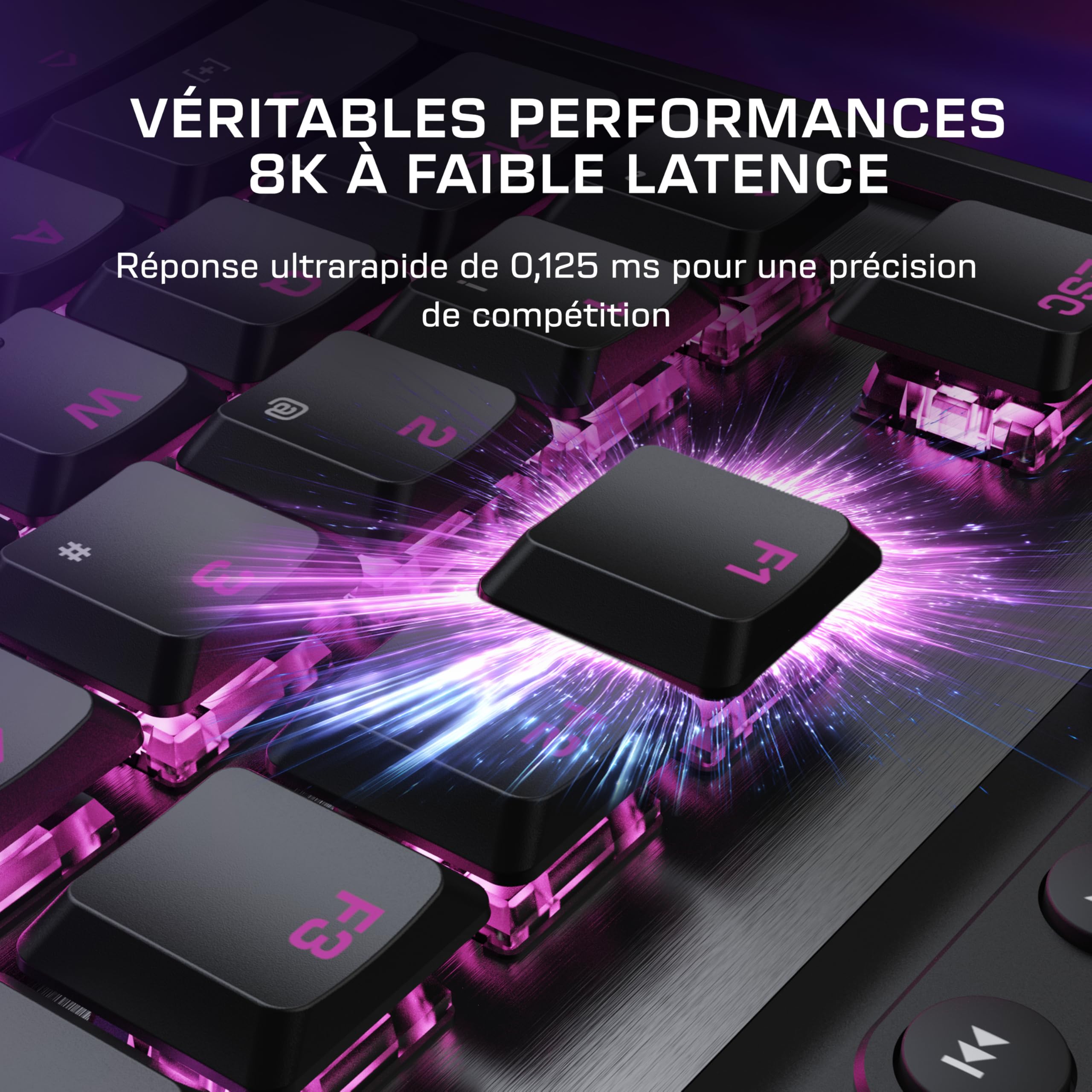 Turtle Beach Command Series KB7 TKL Clavier Gaming Filaire avec écran Tactile Display 4,3", Touches Titan discrètes à Effet, Capuchons de Touches PBT Double Frappe et Rails modulaires - (FR AZERTY)