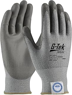 G-Tek 3GX Seamless Knit Dyneema Diamond Blended Glove with Polyurethane Coated Smooth Grip on Palm & Fingers 19-D327 Gray S (Pack of 12)