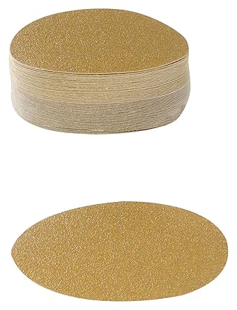 Karebac VDNH36 Hook and Loop Sanding Discs in Heavyweight Paper with 36 Grit Gold Aluminum Oxide (Pack of 50), 6