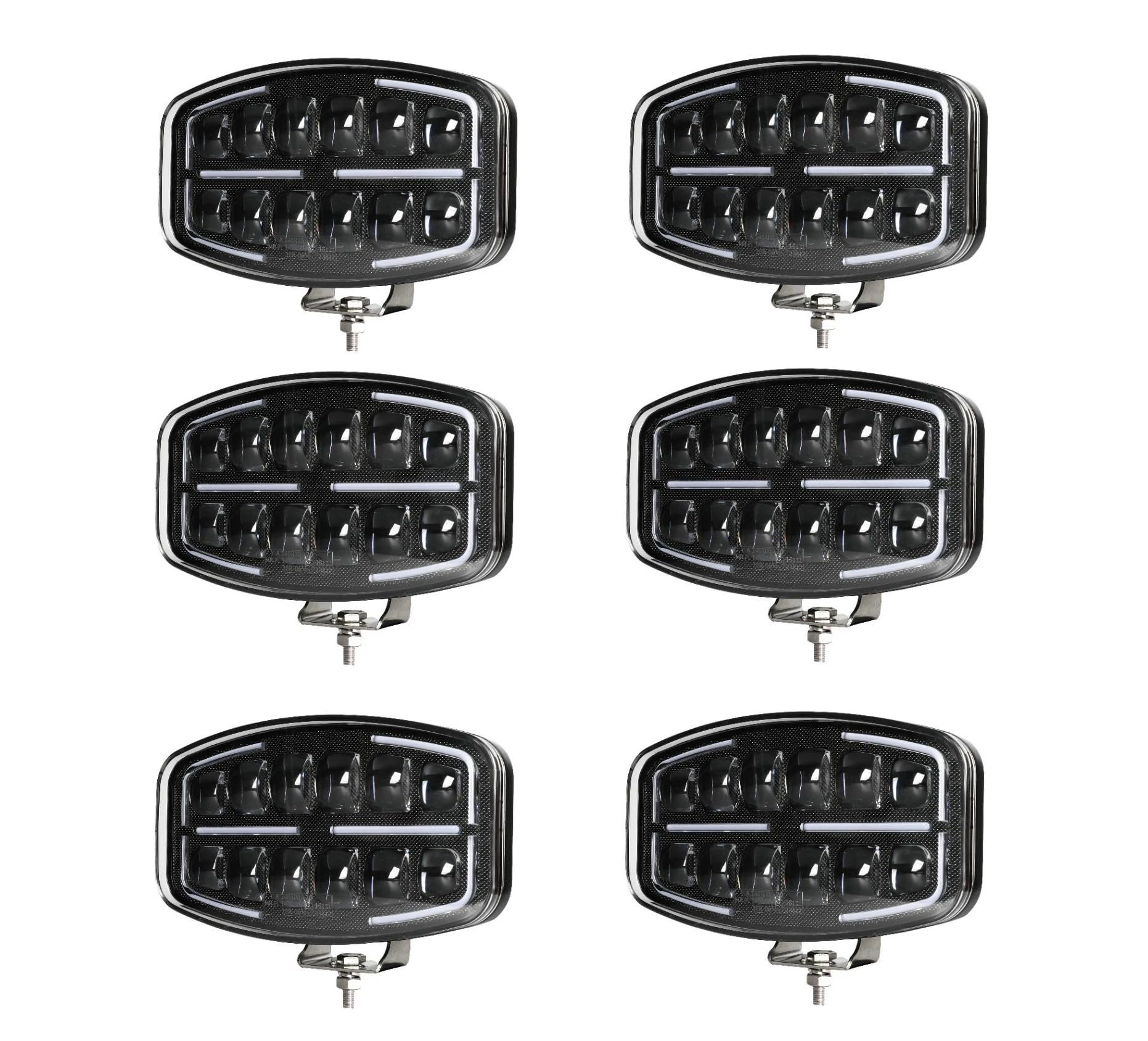 12 V 24 V 25 cm Jumbo owalna dynamiczna lampa punktowa LED 6 x biały bursztynowy DRL Truck Van Pickup E9-Mark