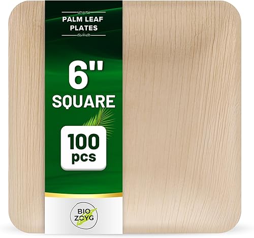 BIOZOYG 100 platos ovalados de café de 7 pulgadas platos biodegradables y compostables para bodas fiestas y catering vajilla ecológica y compostable