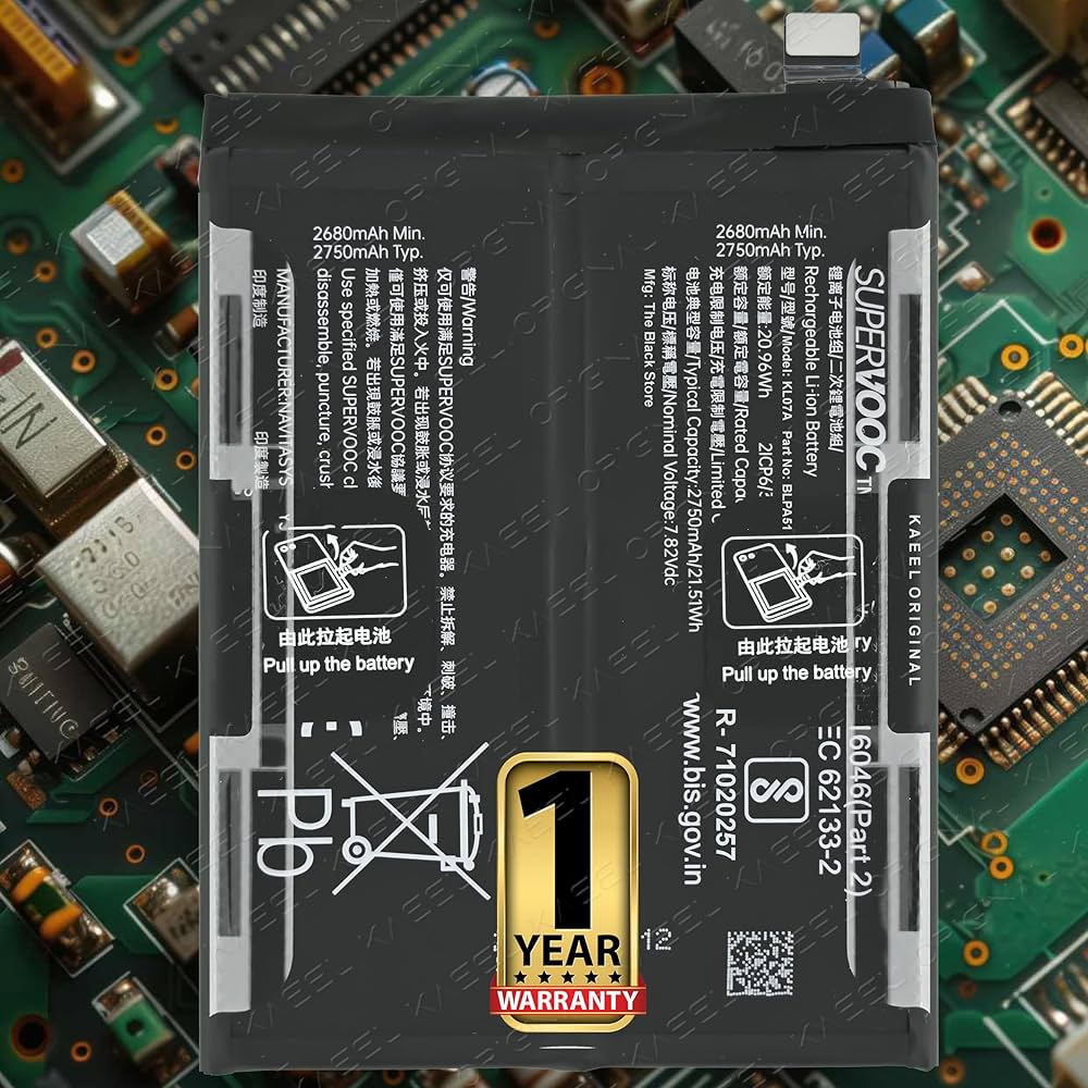 Realme GT6 12+256g バッテリー100% 100% Original Realme GT 6T Battery Replacement BLPA51 - LCD Kart