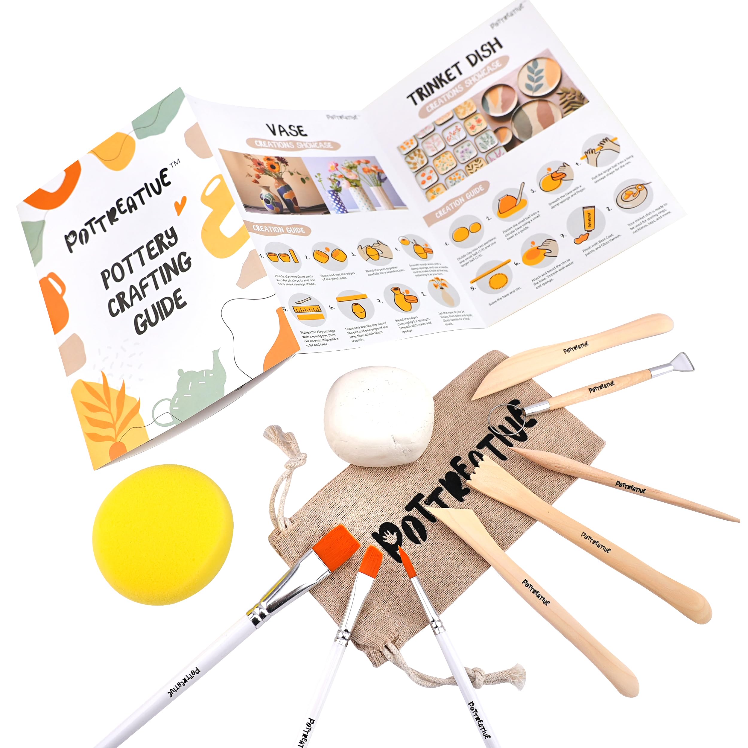Air Dry Clay Pottery Kit - Beginner Pottery -4
