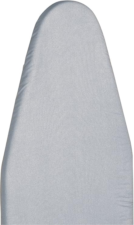Polder Standard Ironing Board Cover, Stain Resistant, Water Repellent, 54 x 15-17 Inch, 100% Cotton Cover with 4mm Pad and Bungee Cord Binding, Metallic Silver