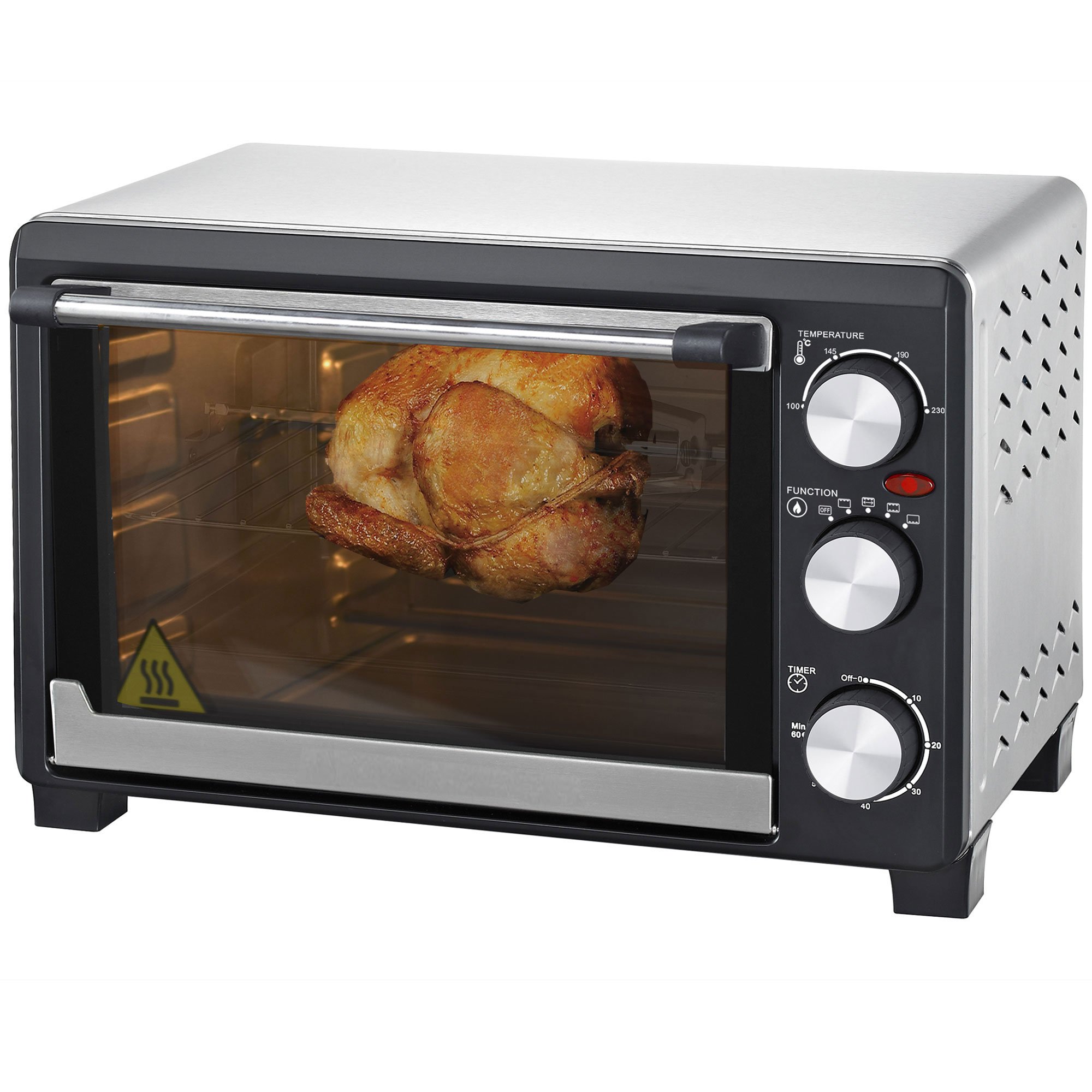 Syntrox Germany 18 Liter Mini Stand Backofen mit Umluft und Drehspieß Miniofen Minibackofen Pizzaofen
