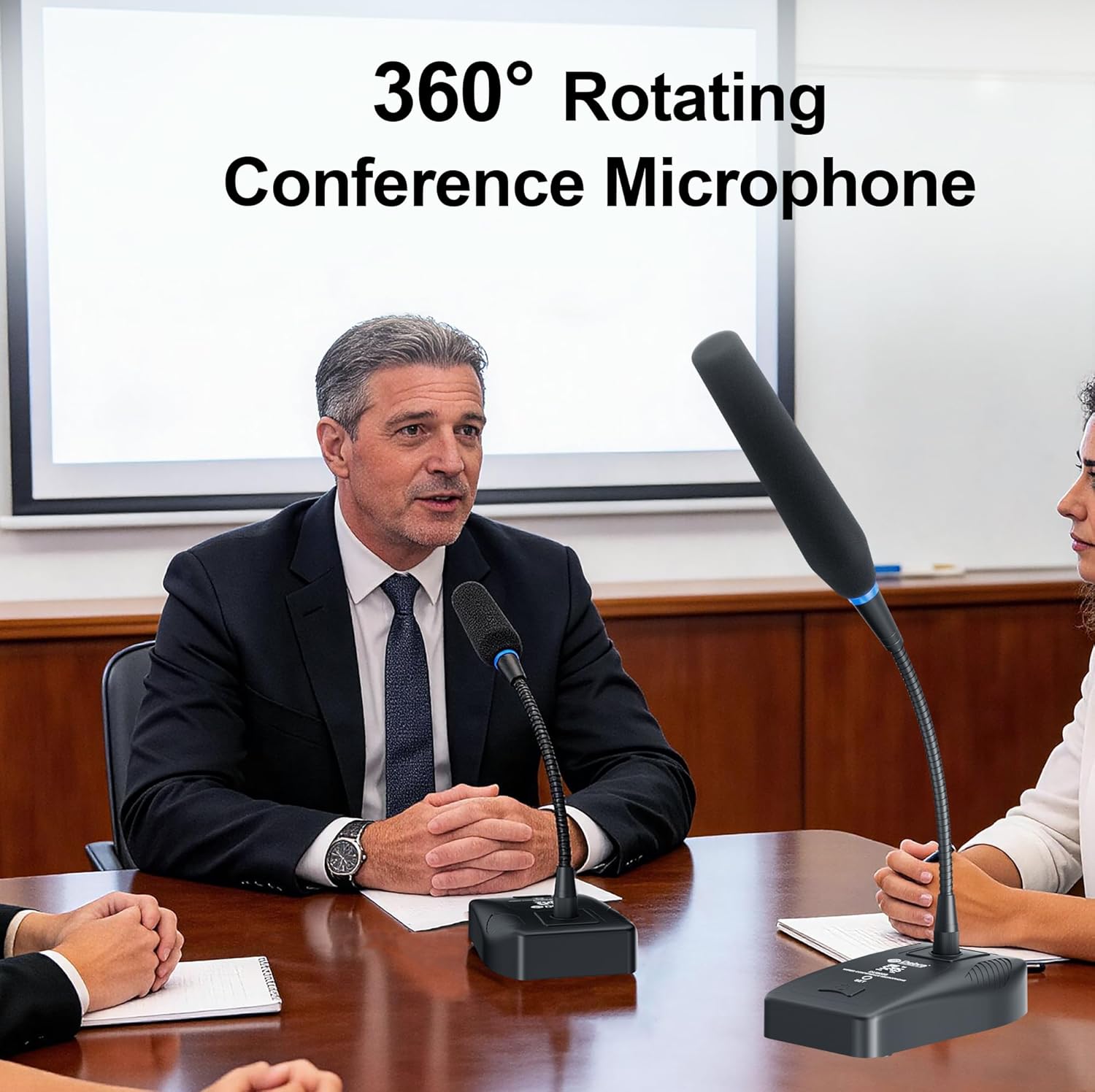Debra 8-Channel Wireless Conference Microphone System, UHF Pro Auto Pairing, 80M Stable Transmission, 360° Gooseneck Mic for Meetings, Lectures & Conferences(8 Conference)