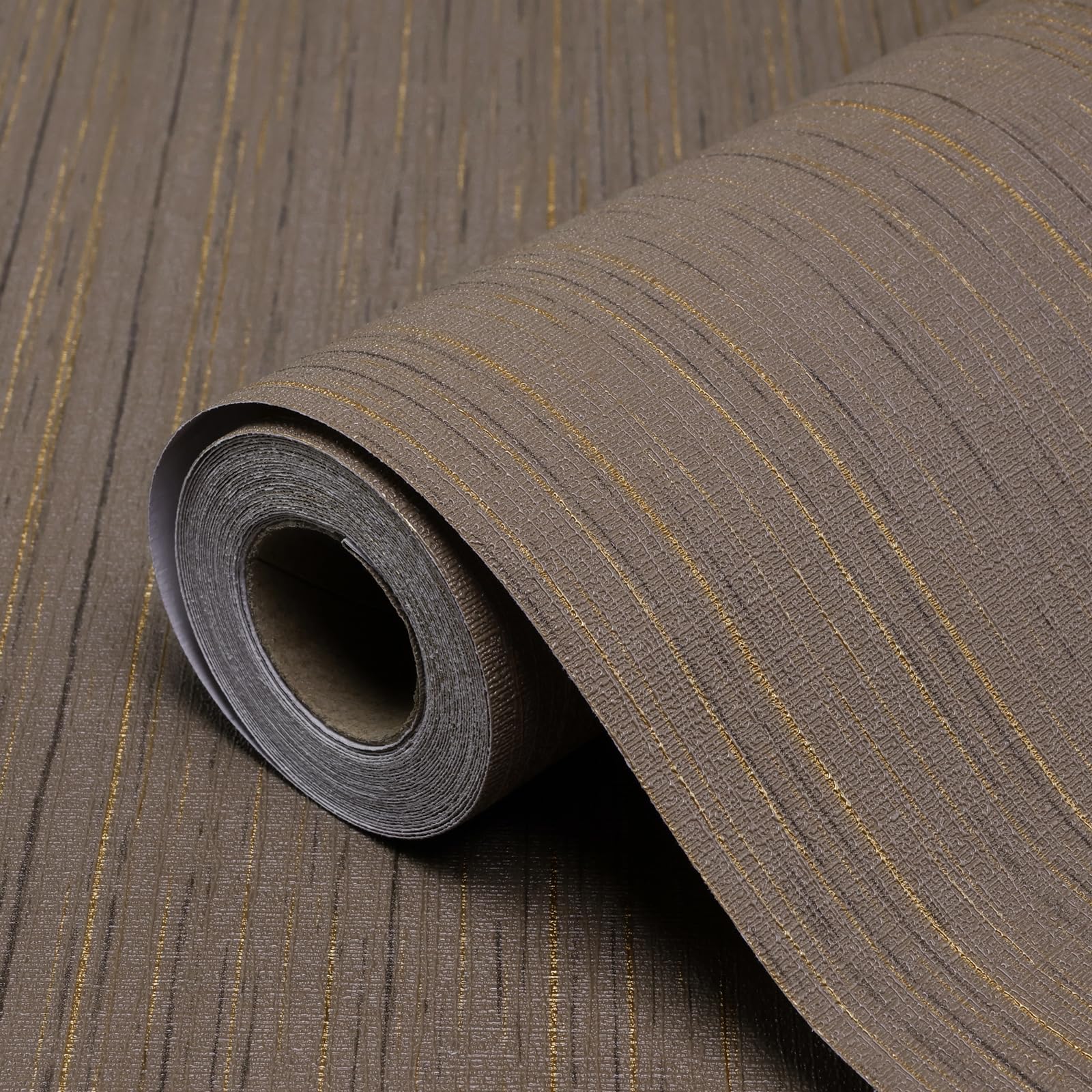 Photo 1 of Biyoee Grasscloth Peel and Stick Wallpaper 15.7" X 120" Self-Adhesive Textured Contact Paper Brown Faux Grasscloth Removable Wallpaper for Cabinets Counter Top Liners