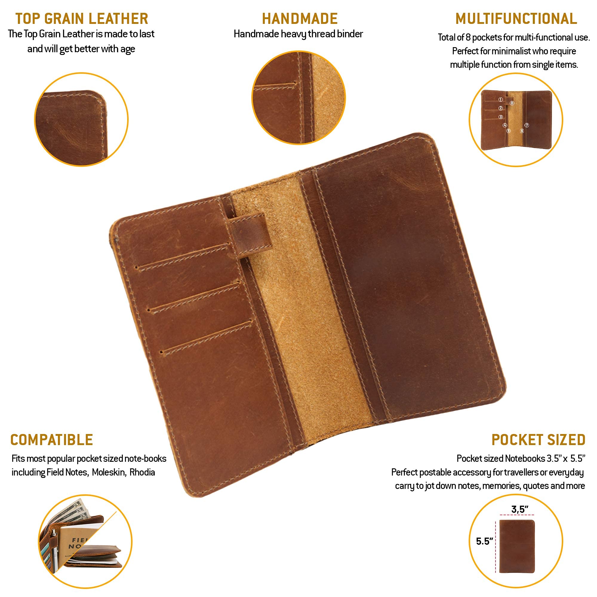 Milwaukee Leather Journal Wallet with Pen