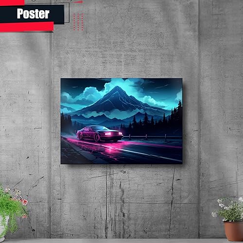 Miniatura 2 de Unique Synthwave Style Retro Art, 80s style art, framed poster print, guest room art, cool living room art, Framed Art Decor, Decor poster