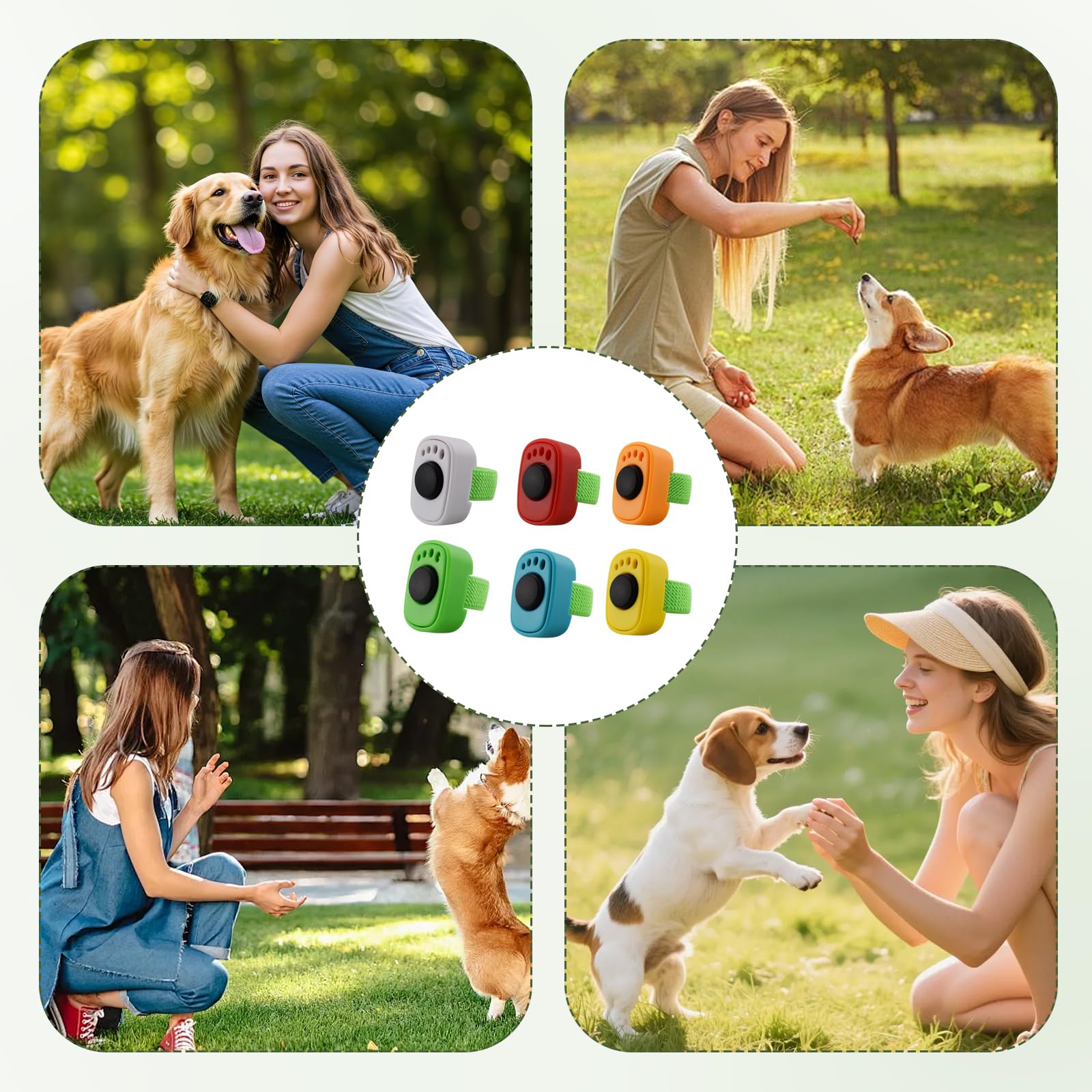 6 Pcs Clicker Chien Dressage,Clicker Chat Chien,Clicke Anneau Pour Doigt Animaux Compagnie Avec Dragonn,Accessoire Pratique Pour Entraînement Canin,Adapté Entraînement Chiens,Chats Chevaux(6 Couleurs)