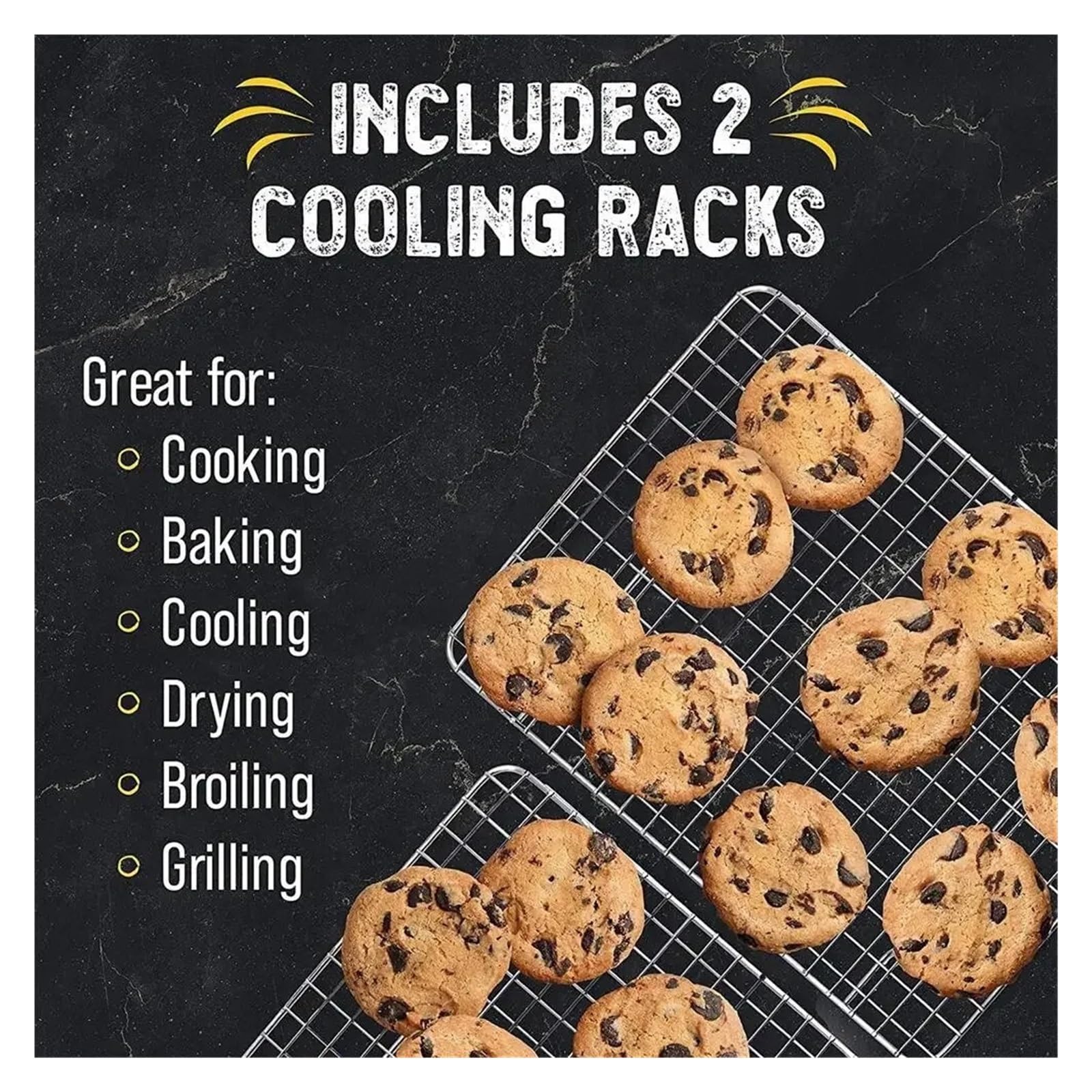 Kühlgitter aus Edelstahl Metall BBQ Grill Rack Draht Kühlregal Cookie Kuchen Brot Backen Racks for Ofen Edelstahl Werkzeuge