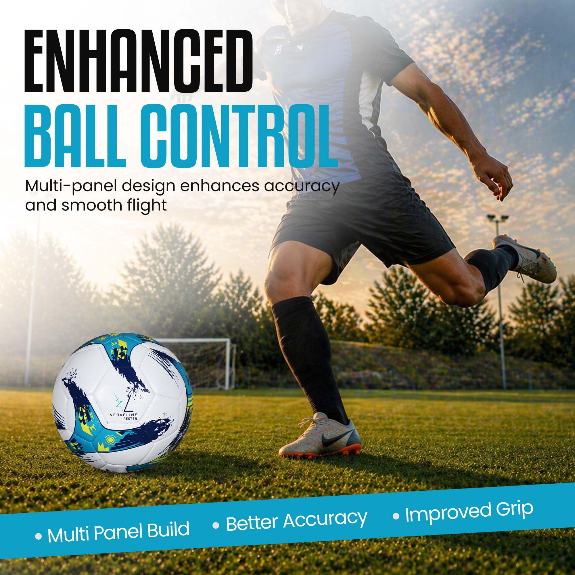 Futsal-Ball Größe 4 - Professioneller Indoor-Fußball mit geringer Sprungkraft für Training und Matchspiel - Indoor-Training und Turnier, Hybrid-32-Panel-Pester-Futsal-Ball von