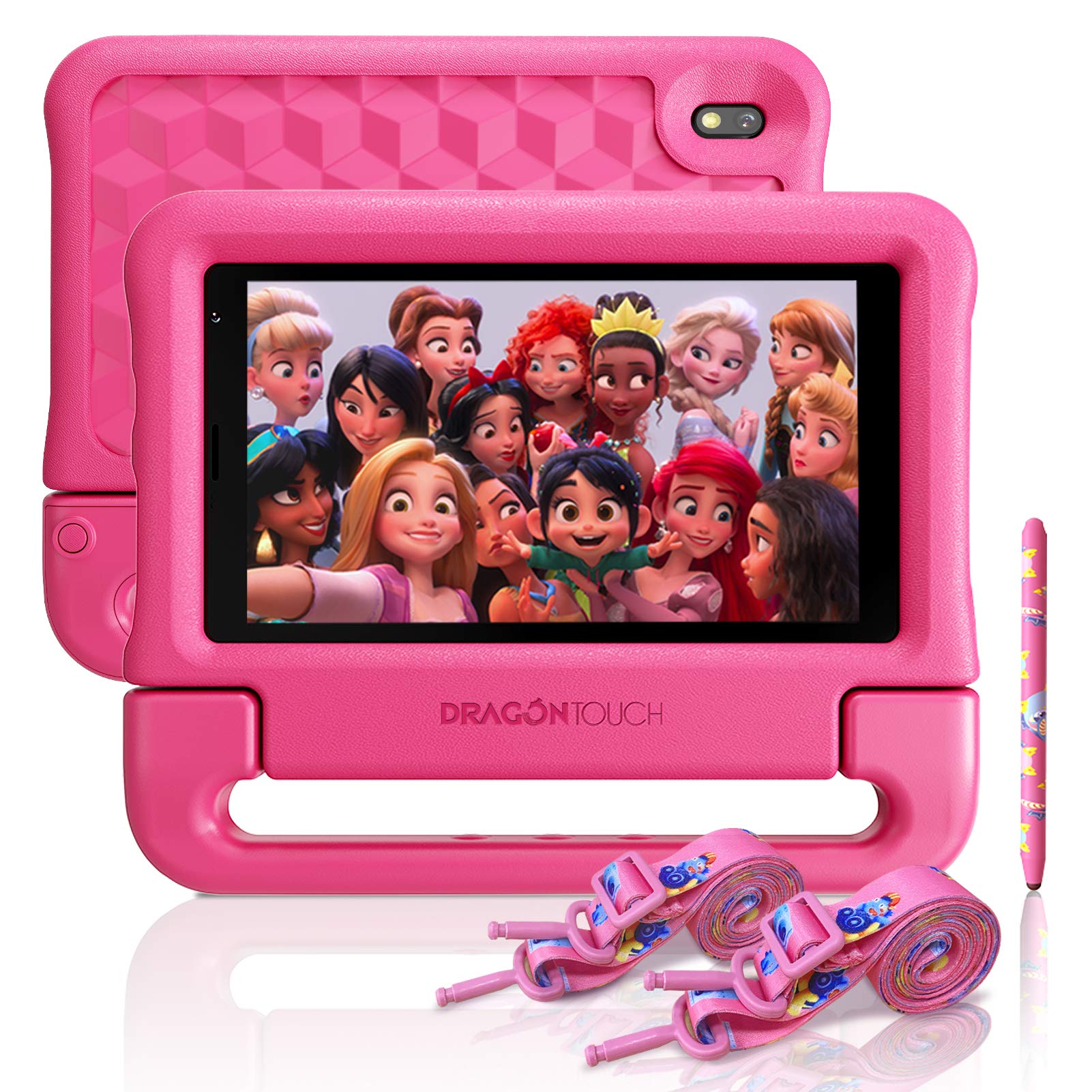 Dragon Touch KidzPad Y88X 7 Kids Tablet, 32GB Storage, 7 inch Android Tablets for Children, Parent Control, Kids APP Preinstalled, Kid-Proof Case, Shoulder Strap and Stylus, WiFi Only (Pink)