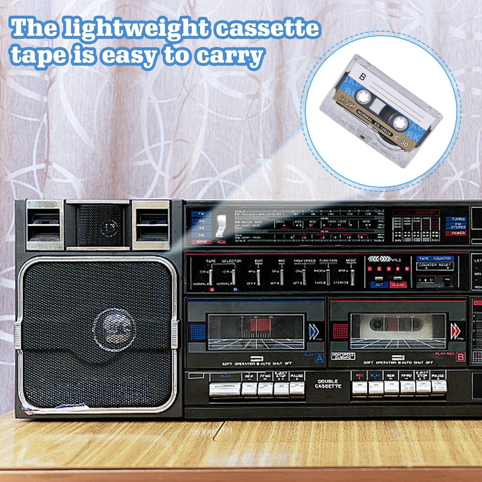 HOMURY Confezione da 10 cassette audio vuote: cassette audio a basso rumore, cassetta musicale da 60 minuti, custodia in plastica trasparente per conferenze, seminari, registrazioni quotidiane