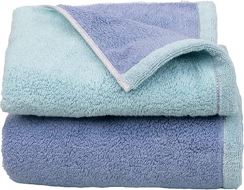 Miniatura 10 de Imabari Towel - Juego de 2 toallas de baño pequeñas, hechas en Japón, gruesas, absorbentes, de secado rápido, 100% (toalla de baño pequeña, azul