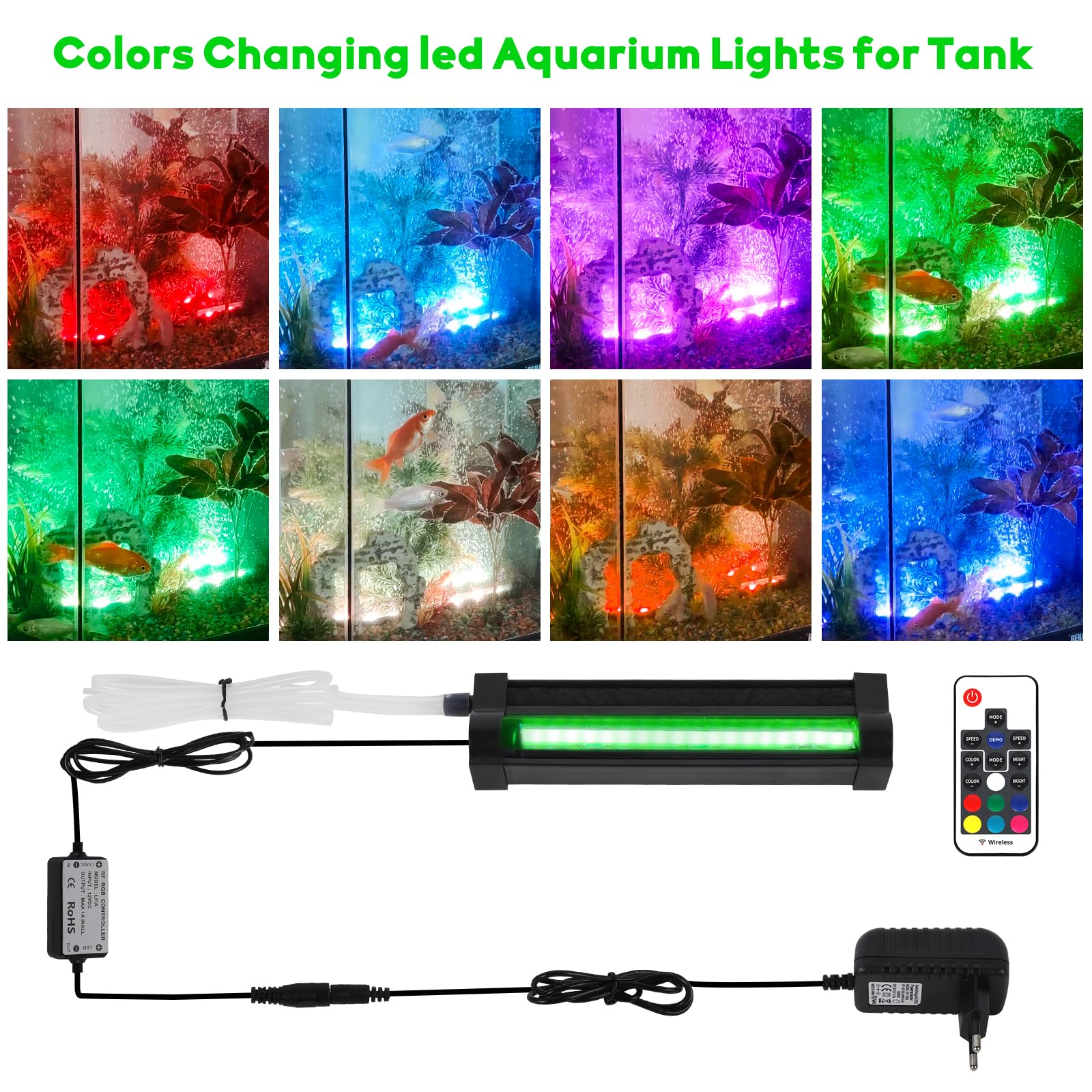 LED Fish Tank Aquarium Light: Waterproof Submersible Fish Tank Light with Remote Controller/Dimming - Image 2