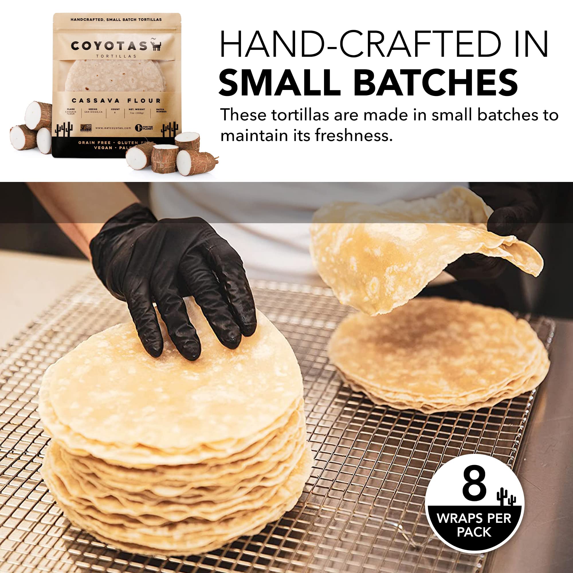 Buy COYOTAS Handmade Cassava Flour Tortillas, GlutenandGrainFree