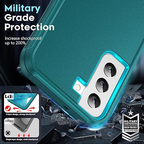 Miniatura 5 de LeYi Funda compatible con el teléfono S22 No es compatible con S22 UltraPlus+ con 2 protectores de pantalla, funda resistente 3 en 1 para Samsung