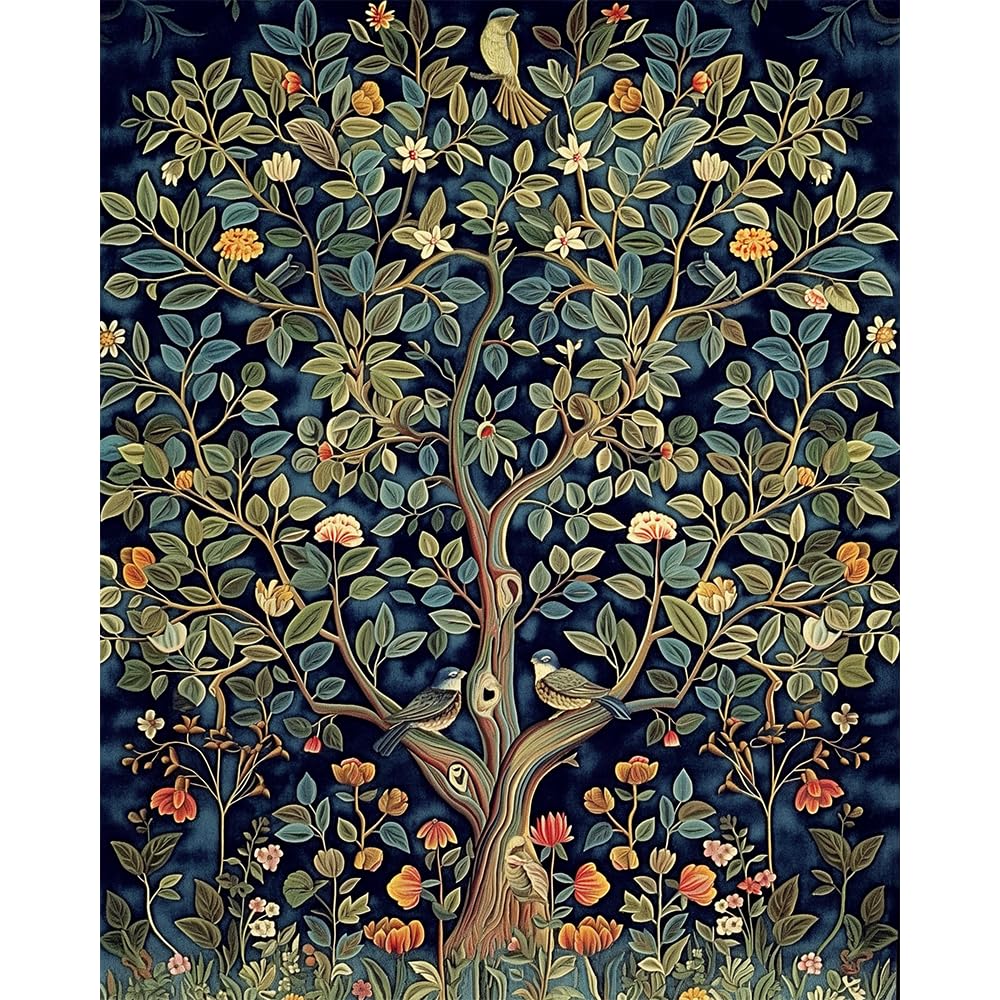 Natuyalo Paint by Numbers Kit for Adults, Paint by Numbers for Beginner Tree, Paint by Number for Adults, Plant DIY Paint by Number for Gift Home Wall