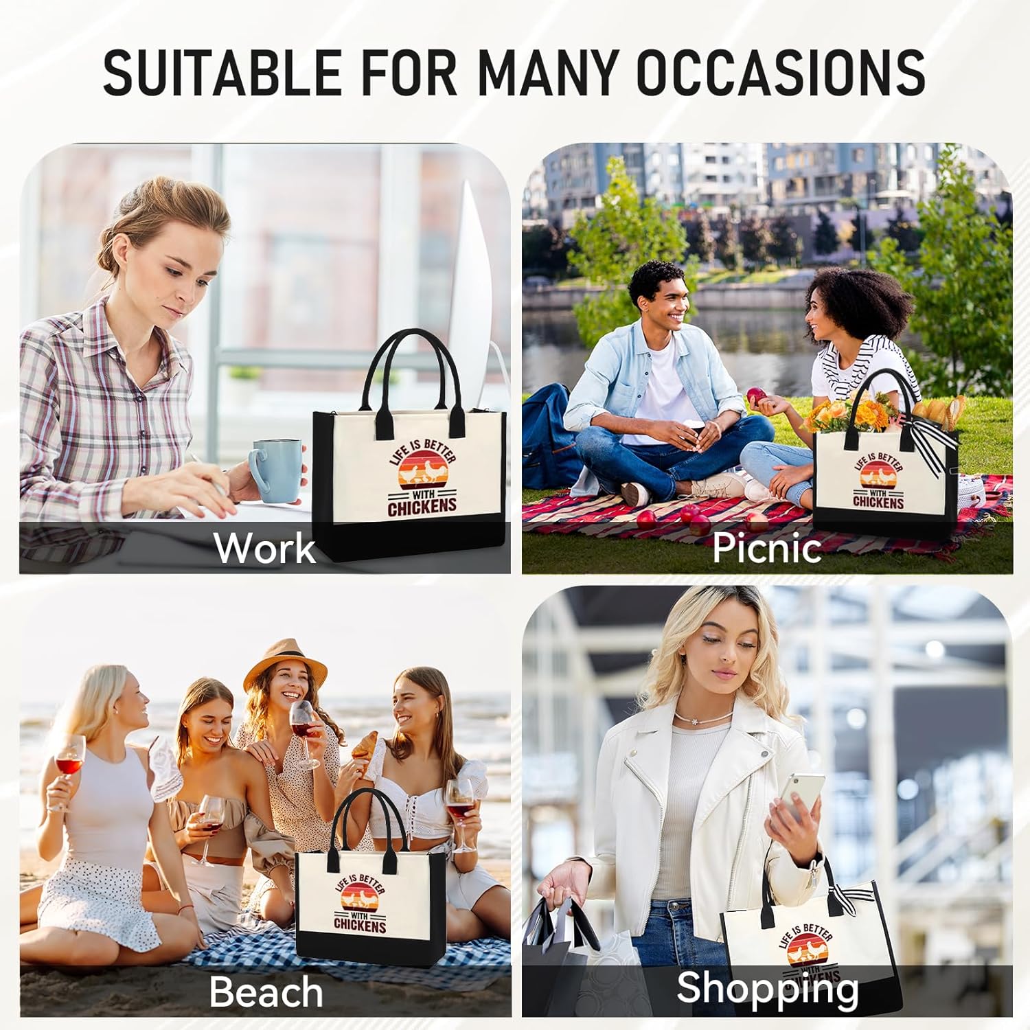 Gifts for Women, Her, Mom, Wife, Sisters, Best Friends - Canvas Tote Bag, Funny Handbag, Birthday Christmas Gifts - Image 6