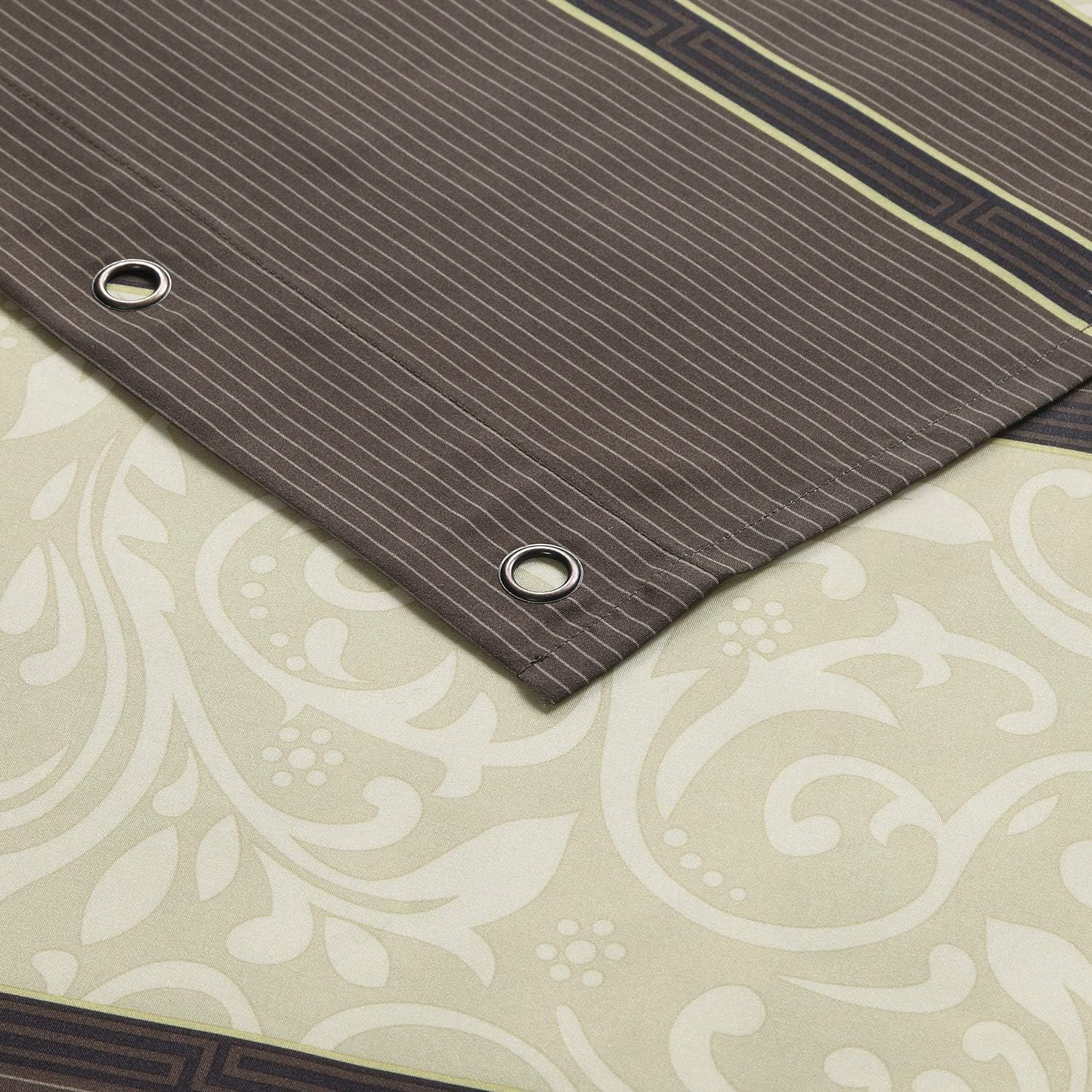 Fabric Shower Curtain, Brown Shower Curtain, Brown Tan Striped Pattern Shower Curtains for Bathroom, Modern Decorative Bathroom Curtains - 72" W x 72" H