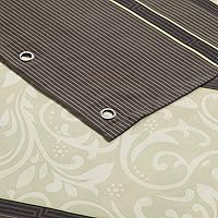 Vista 3 de Cortina de ducha de tela, cortina de ducha marrón, cortinas de ducha con patrón de rayas marrón tostado, cortinas de baño decorativas modernas, 72