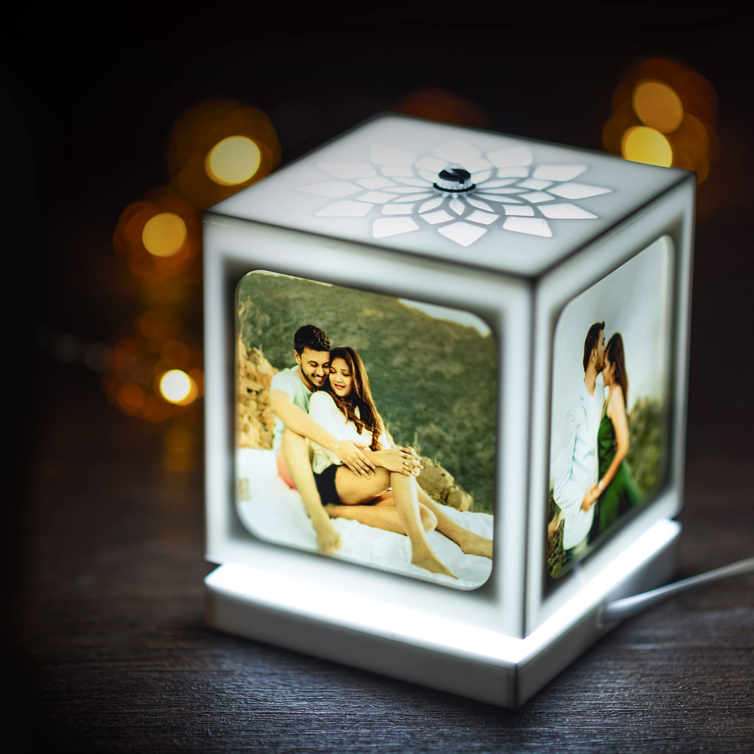 ZOCI VOCI Birthday Gift for Wife - Nostalgia Flora - Rotating Photo Lamp with 4 Photos | Birthday Gifts for Girlfriend, Couple, Wedding Gifts, Anniversary Gift Ideas (White)-image-42