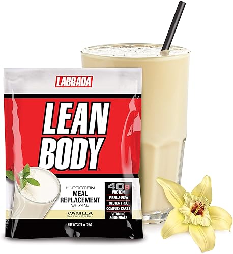 Miniatura 2 de Lean Body MRP All-In-One Vainilla Meal Shake de repuesto. Mezcla de 1.41oz de proteínas de suero de leche, 0.28oz de grasas saludables y fibra, 22