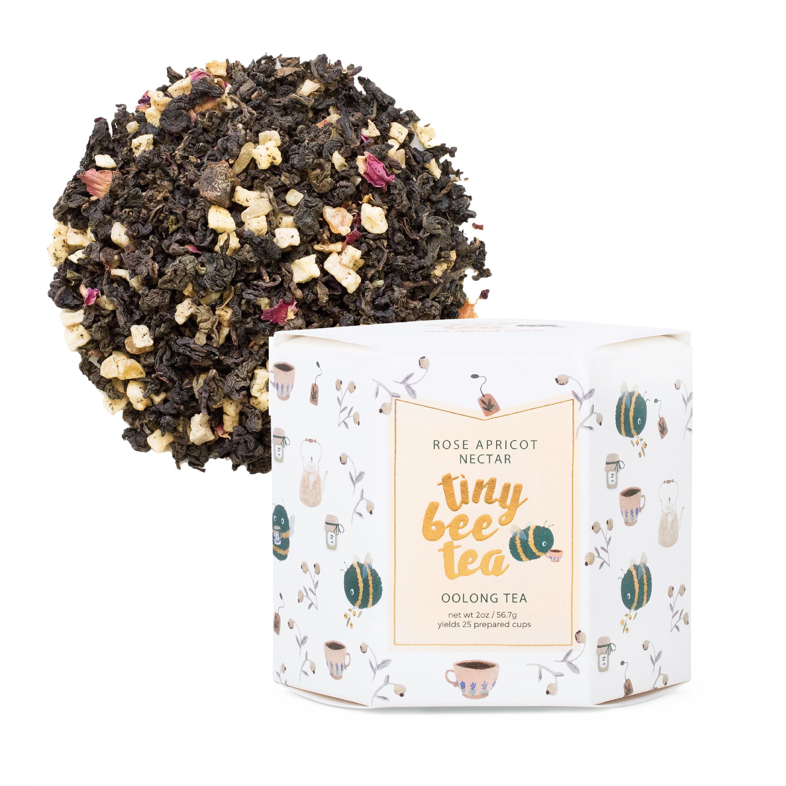 Sips ByRose Apricot Nectar Oolong Tea | Loose Leaf Tea | High Caffeine Tea | 2 oz Gift Box | Tea Gift Sets