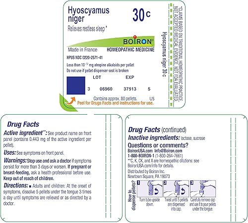 Miniatura 9 de Boiron Hyoscyamus Niger 30C Medicina homeopática para el sueño inquieto - 80 pellets