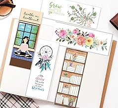 anujarusiya Laminated Mindfulness Bookmarks - Set of 5 with Motivational Quotes & Illustrations | Durable, Stainproof, Perfect for Gifting Book Lovers, Students & Readers