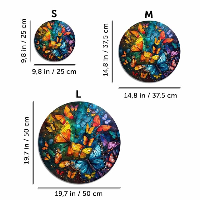 Foto 2 de 3 de Iconic Puzzles - Mariposas Mágicas, Animales de fantasía, Puzzle de Madera 100% Sostenible, Regalos…