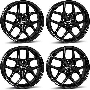 4x Borbet alloy rims Y 6.5x16 ET40 5x108 black glossy compatible with Peugeot 308 Partner Rifter
