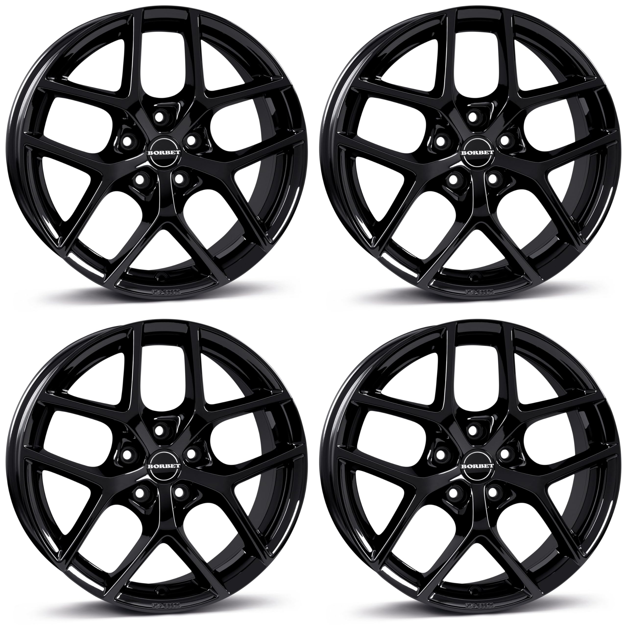 4x Llantas Borbet Y 7x17 ET40 5x114,3 black glossy