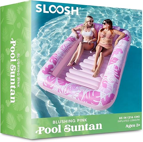 Miniatura 7 de Sloosh Flotador inflable para piscina de bronceado para adultos, 85 x 57 pulgadas, flotadores extra grandes de 85 x 57 pulgadas, flotadores para