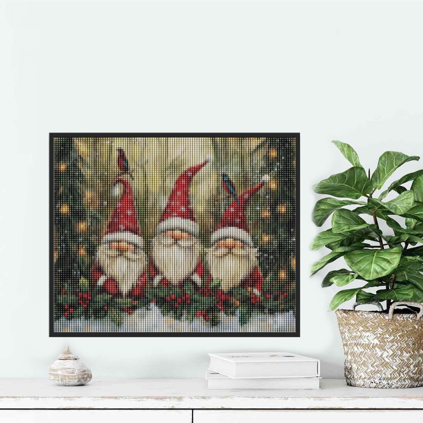 Kit De Peinture Diamant 5D Noël - 30x40 Cm - Tableau Complet à Strass Ronds - Décoration Murale DIY