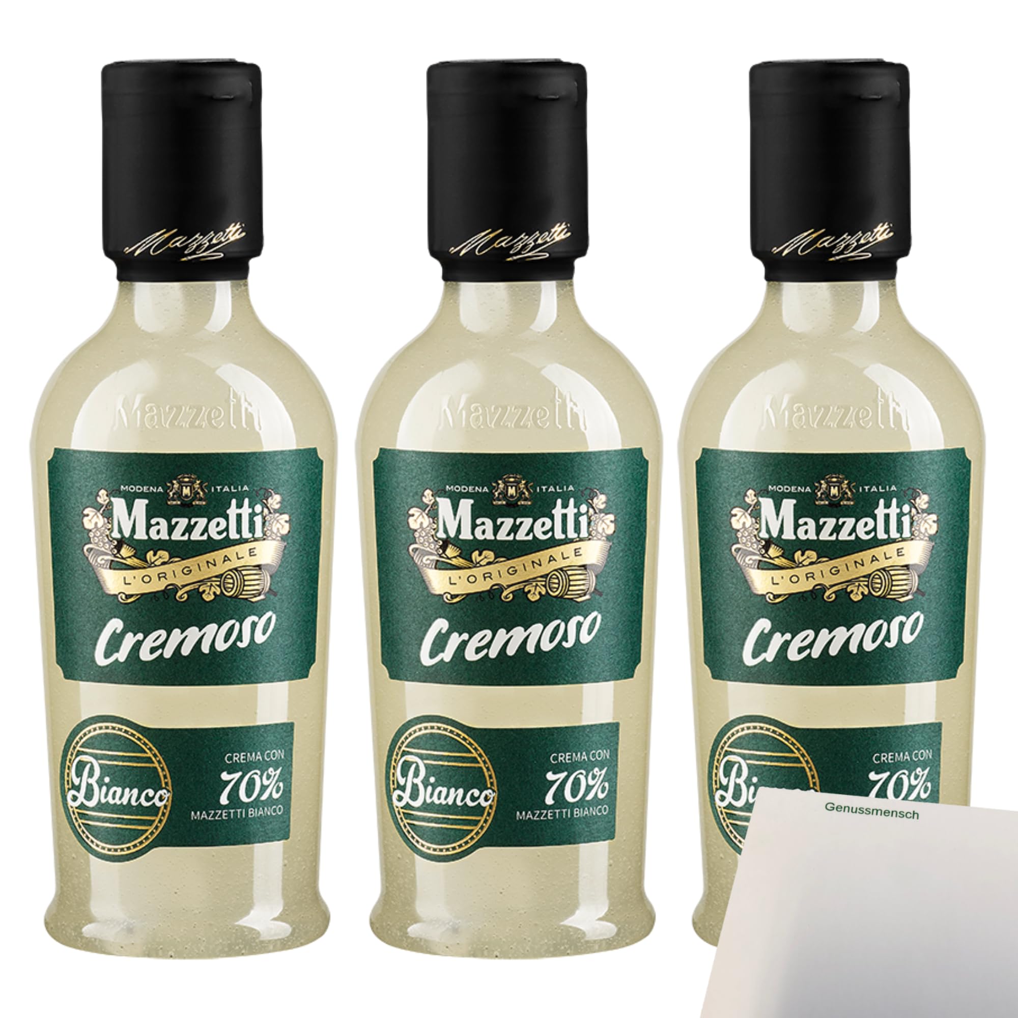 usy Bundle für Mazzetti Cremoso Bianco-Creme 3er Pack (3x215ml Flasche) + usy Block