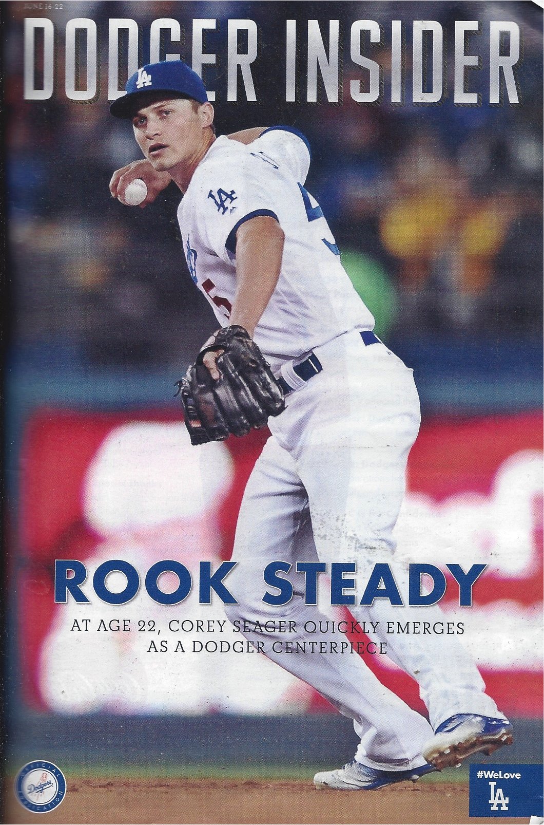 2016 Dodger Insider Magazine Corey Seager : Roster Source News Schedule Promotions