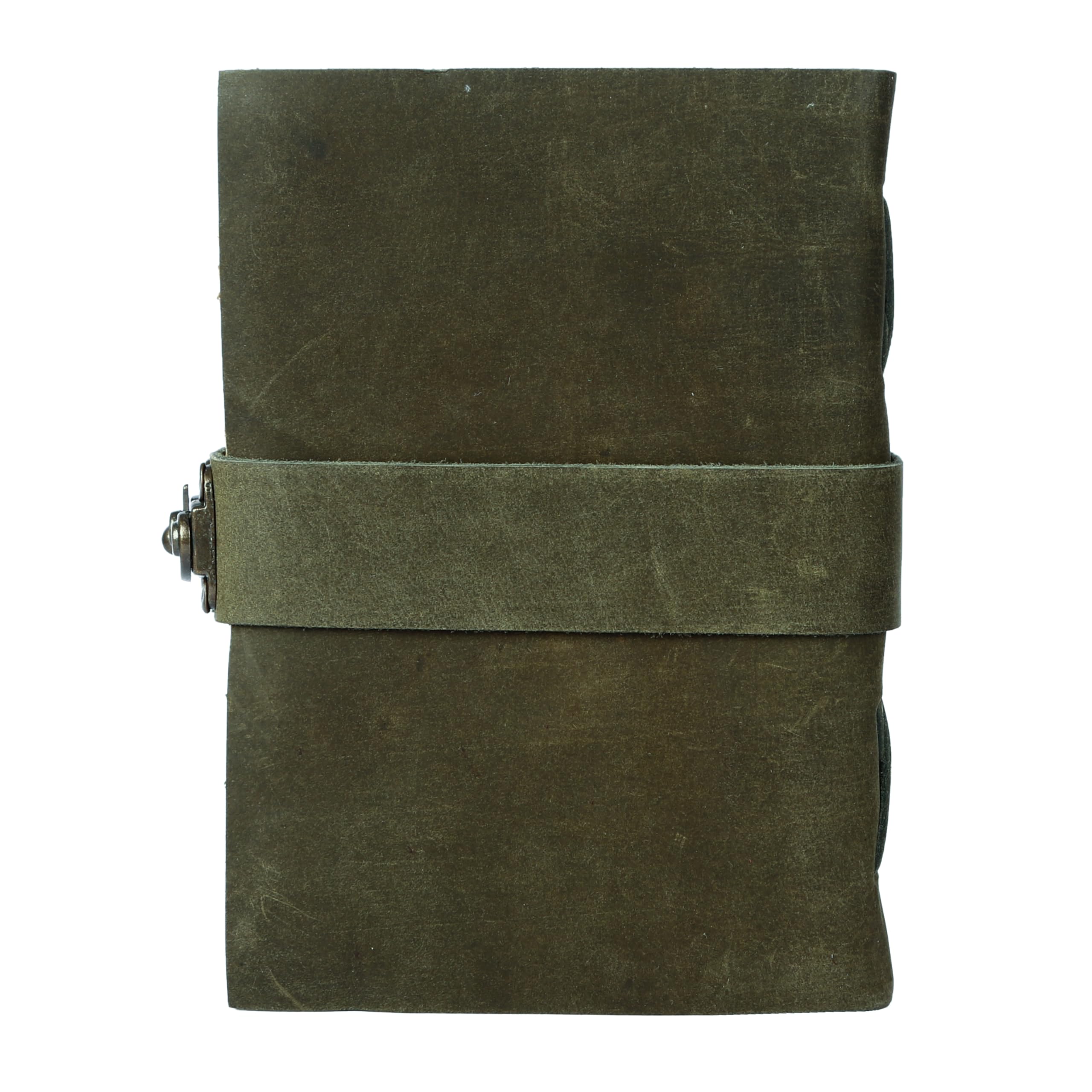 Komal's Passion Leather Vintage-Leder-Tagebuch, handgefertigt, Büffelbüffel-Rand, Papier, gebundenes Tagebuch für Damen und Herren, Vintage-C-Lock-Verschluss, ideal zum Schreiben und Reisen für