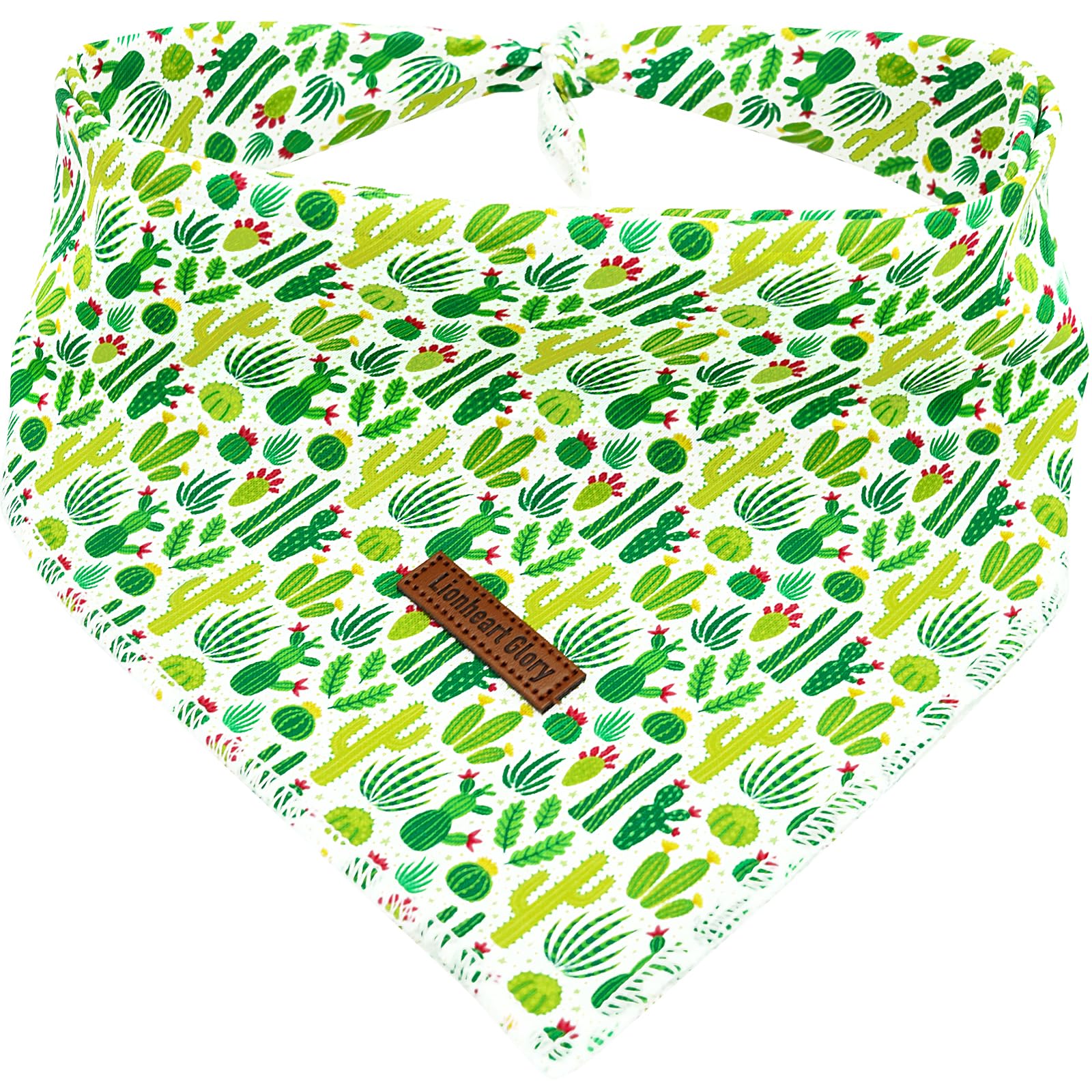 Lionheart glory Green Dog Bandana 1 Pack Washable Soft Pet Scarf, Square Adjustable Bandanas for Small Dogs