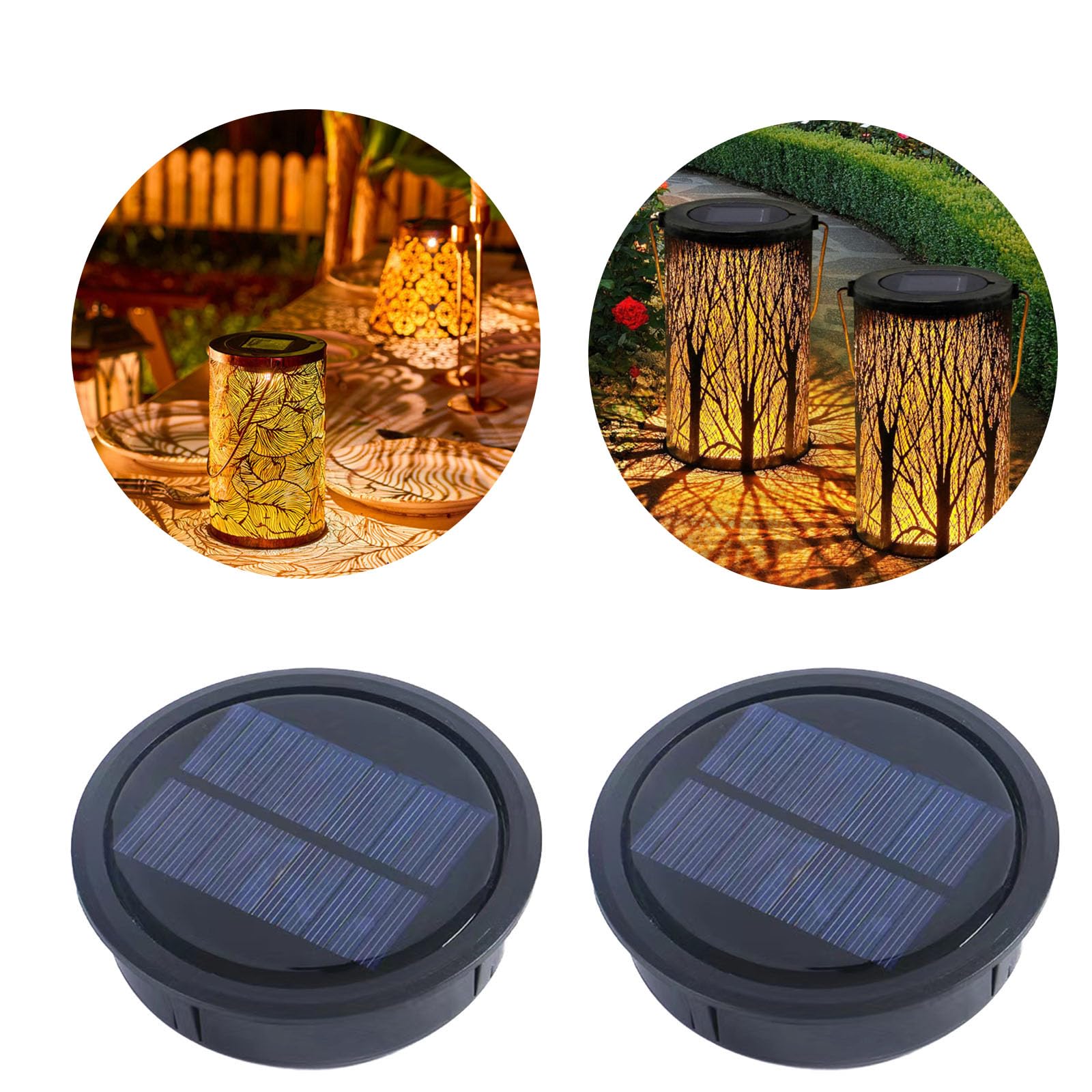 ZQX Solar Light Replacement2 PCS Warm White LED Covers, Diameter 10.5 cm, Replacement Solar Panel for Garden Lightsfor Various Lamps. - Image 2