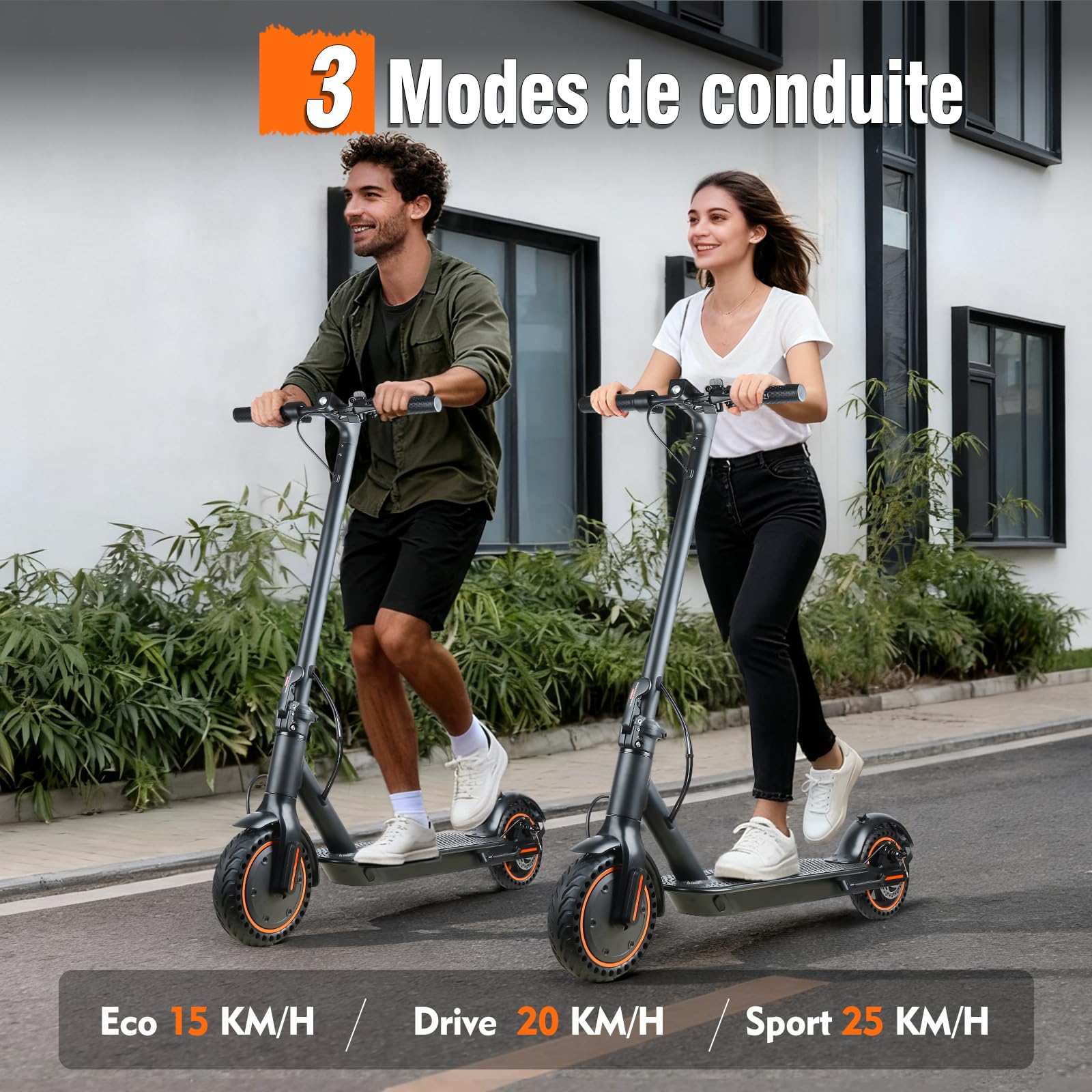 Trottinette Electrique – Moteur 350W (500W crête) 25km/h, Batterie 36V 7,8Ah Autonomie 30km, Pliable Ultra Légère 12kg, Pneus Pleins increvables, Double Freinage, Confortable pour Adulte et Ados