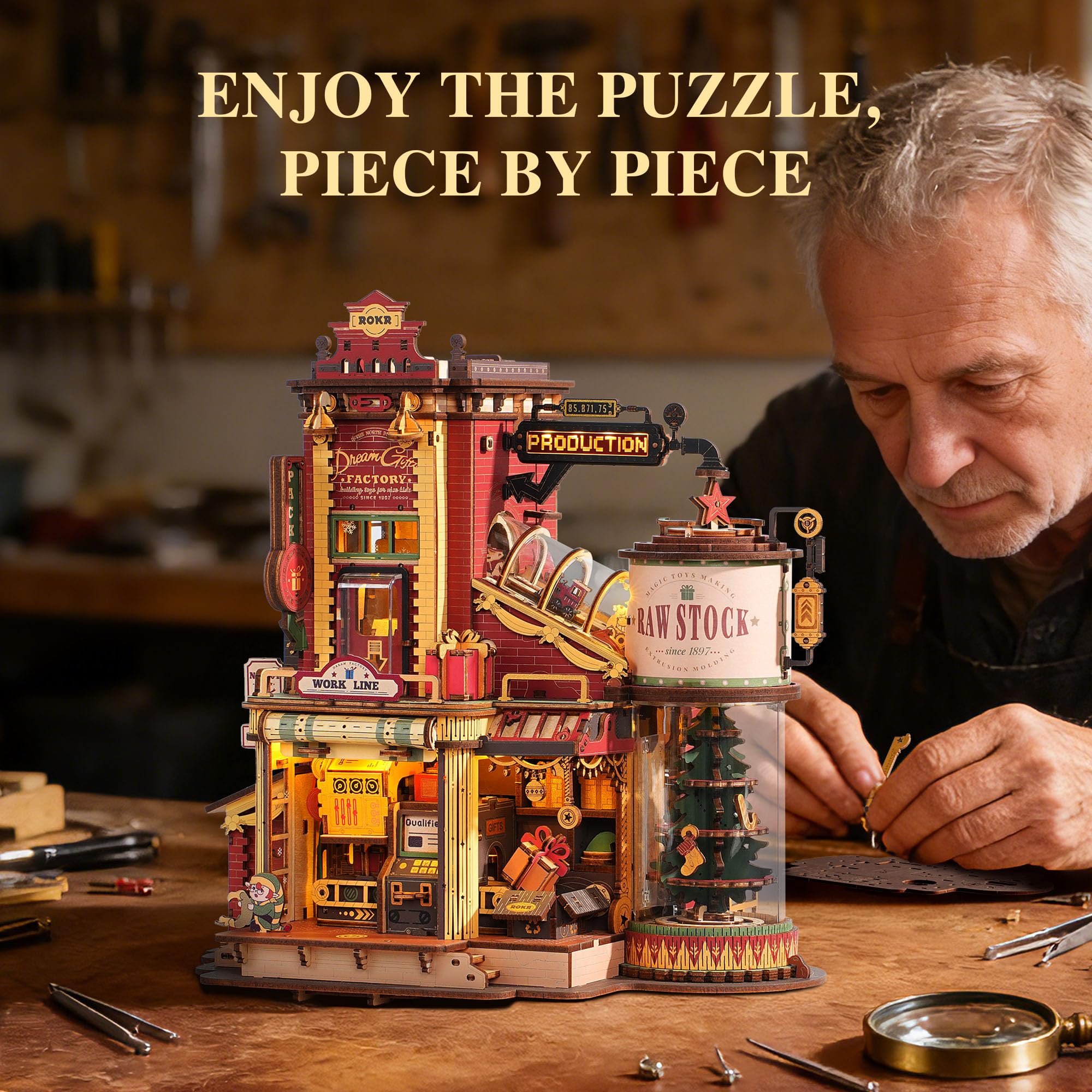 ROKR Modele do Sklejania Dorośli Puzzle 3D Dream Gift Factory 449 sztuk EAB01
