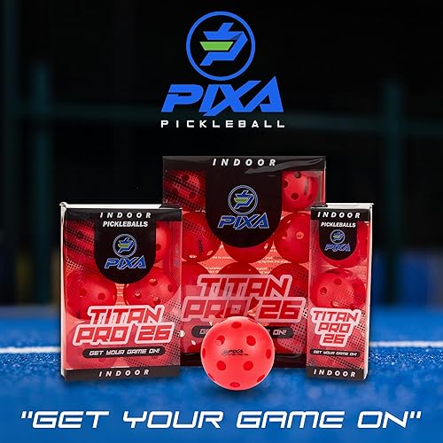 Miniatura 7 de PIXA Titan Pro 26 Pickleball para interiores moldeado por inyección, aprobado por USAPA, juego de torneo, bolas de pickleball duraderas para
