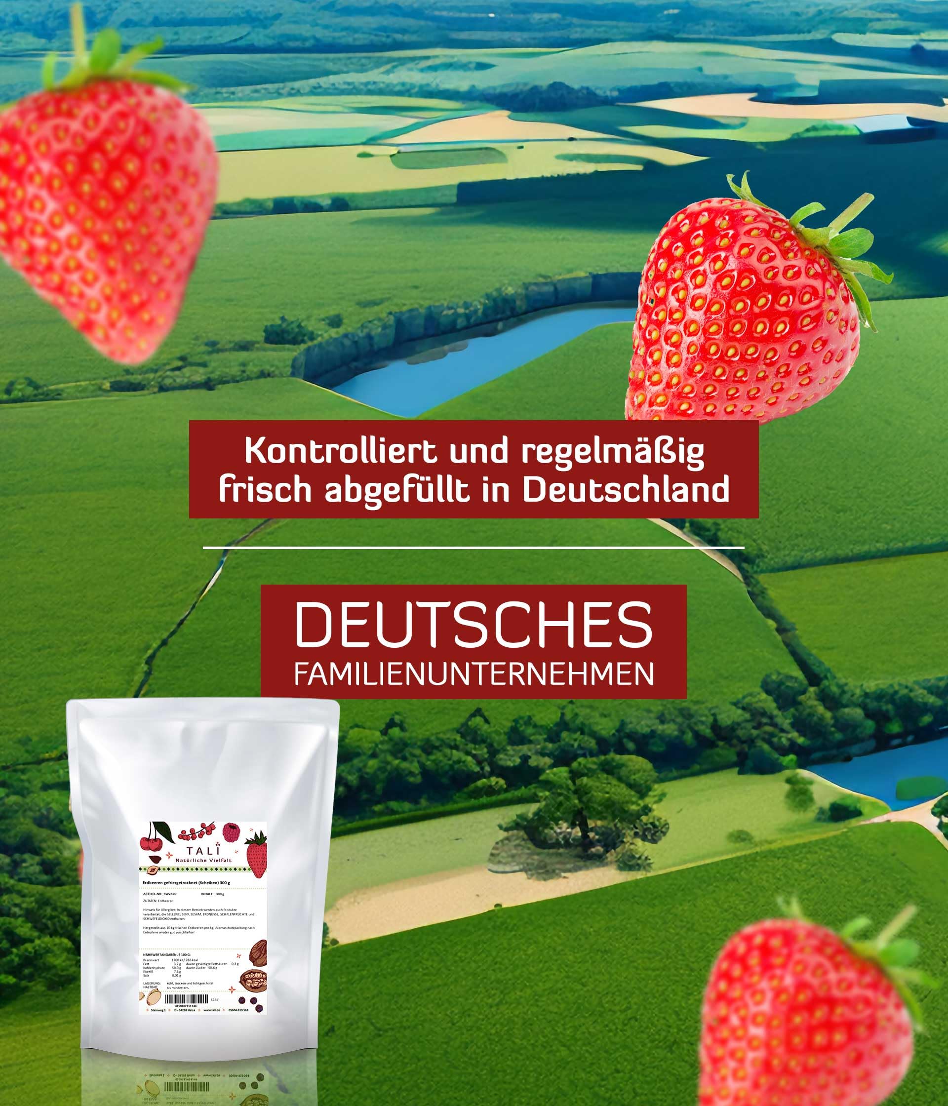 TALI Erdbeeren gefriergetrocknet, Scheiben - ohne Zusätze 300 g