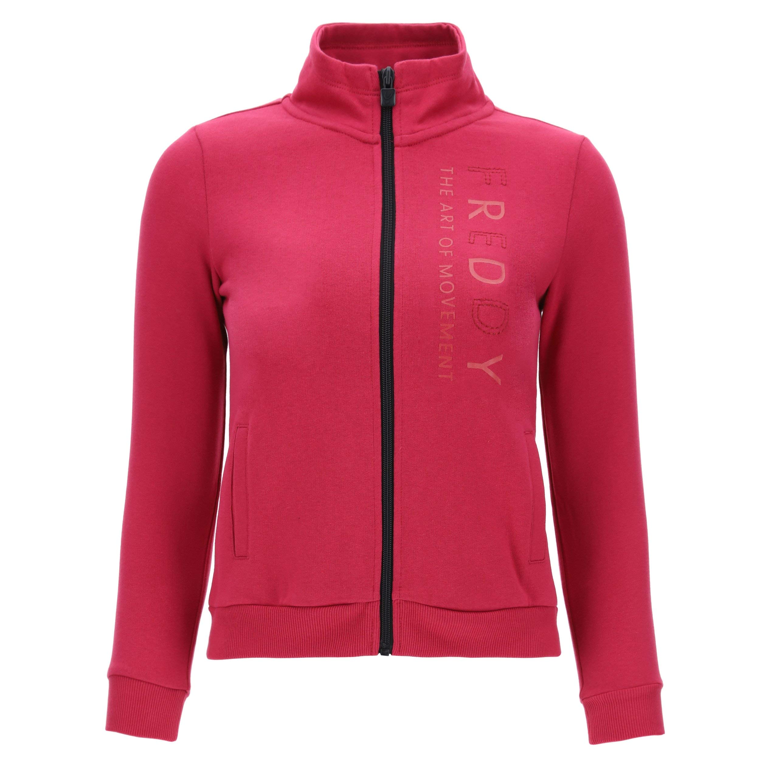 FREDDY Tuta Regular con Zip in Felpa Brushed e Stampa Frontale