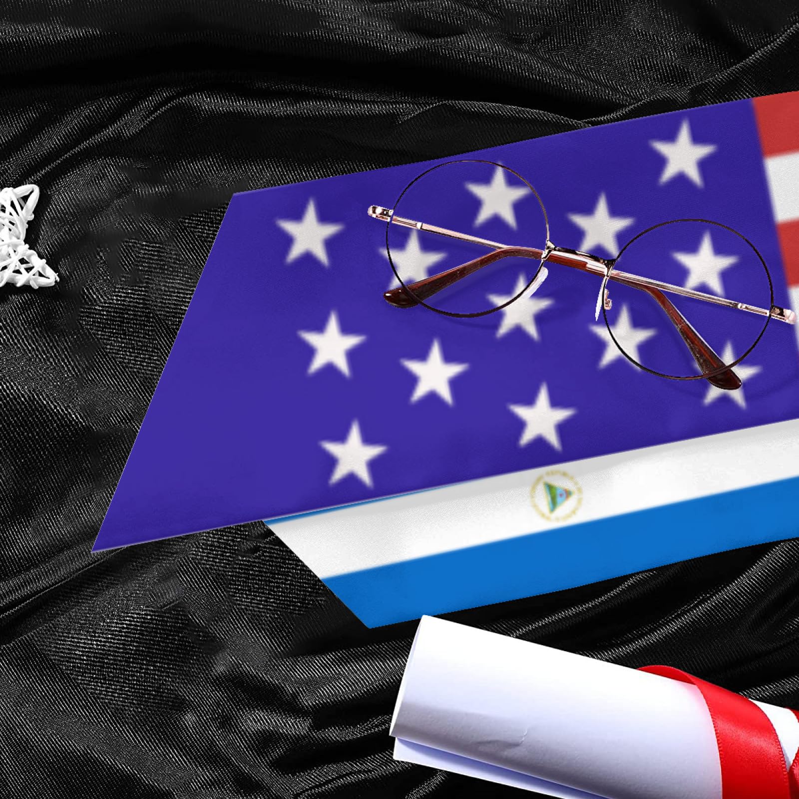 Nicaragua Nicaraguan America Flag Graduation Stole Shawl Sash for Men Women Unisex Adult Double Sided Lightweight Scarf Class of 2025 Graduate Gift for Study Aboard International Students
